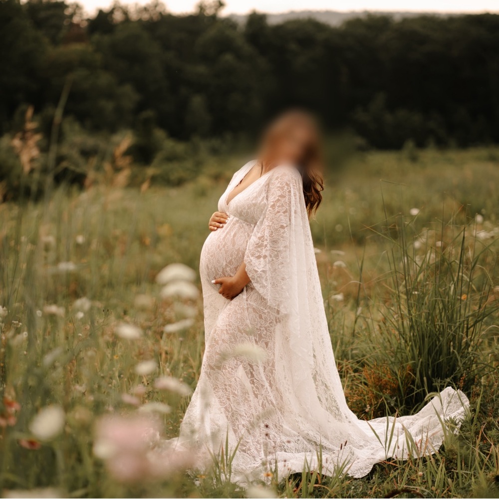 White Lace Maternity Dress